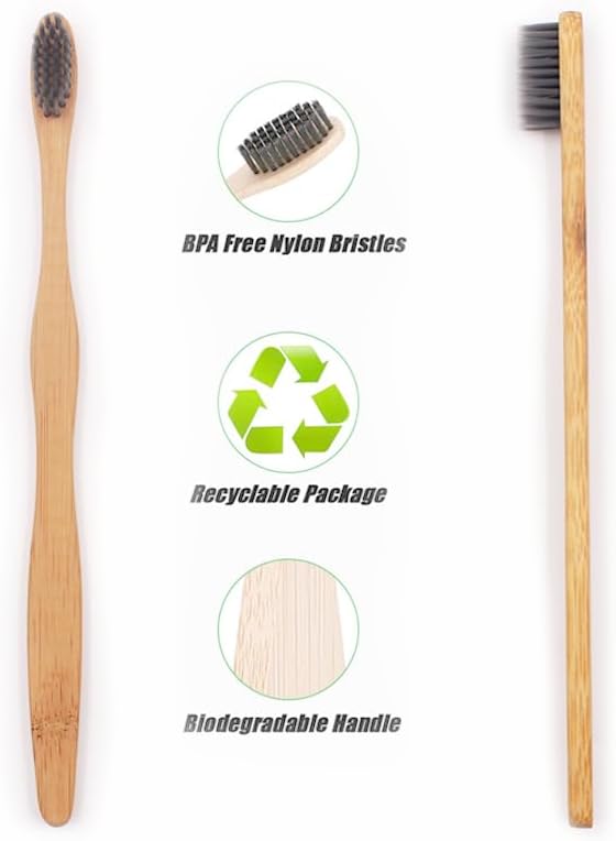 H&amp;H Pets Bamboo Toothbrush Set for Dogs and Cats - Ultra Soft Bristles &amp; Biodegradable Wooden Toothbrush, Puppy Supplies, Dog Dental Set, Eco-Friendly Pet Supplies (Large; 3-Count Pack)