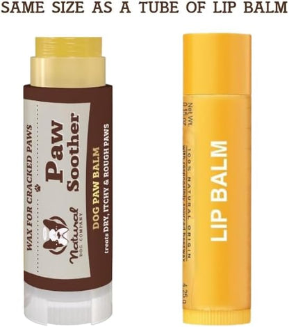 Natural Dog Company Paw Soother Balm for Dogs 0.15 oz Stick, Organic Soothing &amp; Moisturizing Relief for Dry, Cracked Paws, Winter Healing Relief, Gentle &amp; Lick-Safe