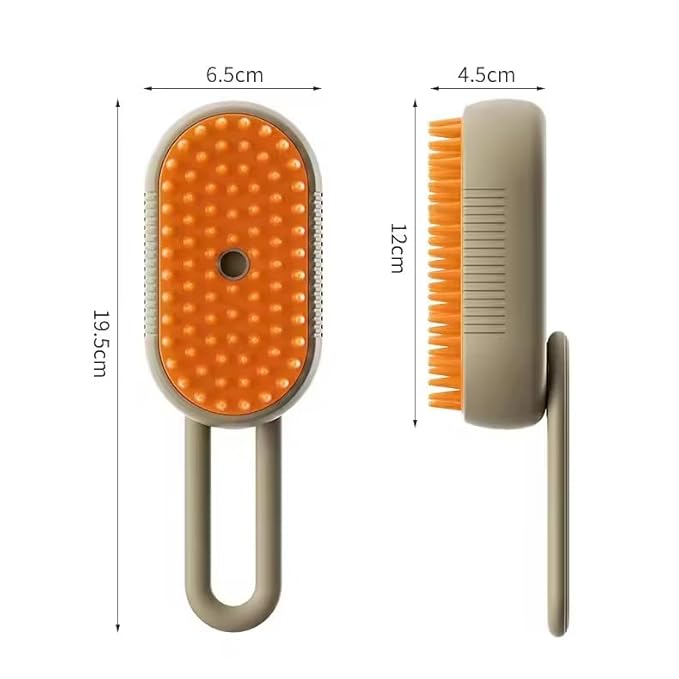 4 in 1 Cat Steam Brush Rechargeable pet spray comb Steam Brush for Cats and Dogs, Massage, Cleaning, Shedding &amp; Combing Multifunctional Hair Removal Anti Static Grooming Tool for home (Beige)