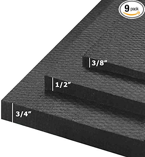 American Floor Mats - Heavy Duty Stall Tiles - Stable/Horse Tiles - Thick, Durable Rubber Flooring Solid Black 6&