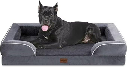 Comfort Expression Waterproof Orthopedic Foam Dog Beds, XXL Orthopedic Dog Beds for Extra Large Dogs, Washable Pet Sofa Bed with Removable Cover &amp; Non-Slip Bottom(XX-Large,Dark Grey)