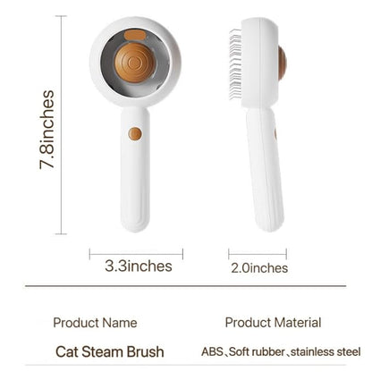 Cat steam brush for indoor cats features blue light technology,combining a dog steam brushes,ideal for the pets steam brushes for dogs and cats,and pet spray hair removal comb user GREY