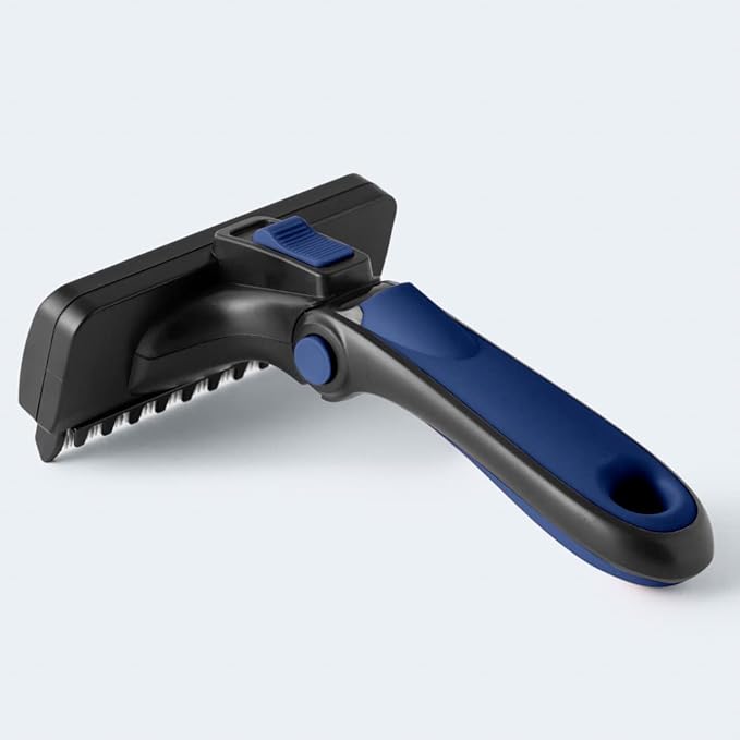 Deshedding Dog Brush for Long Hair (Large,Blue) – Gentle Deshedding tool for Dogs &amp; Cats – Reduces shedding, without damaging topcoat. Removes Loose Fur &amp; Dead Undercoat.