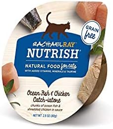 Nutrish Rachael Ray Grain Free Wet Cat Food Ocean Fish &amp; Chicken Catch-iatore, 2.8 oz. Cup, 24 Count