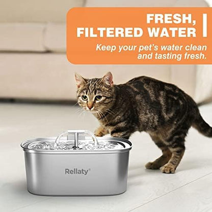 Official 32PCS Cat Water Fountain Filters Replacement &amp; Pre-Filter Sponges for 3.2L/108oz Automatic Pet Water Fountain (16 filters +16 sponges)
