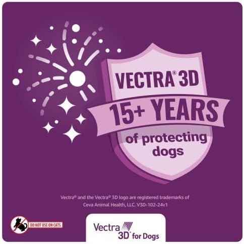 Vectra 3D for Dogs Flea, Tick &amp; Mosquito Treatment &amp; Prevention for Small Dogs (11 – 20 lbs) , 3 month supply