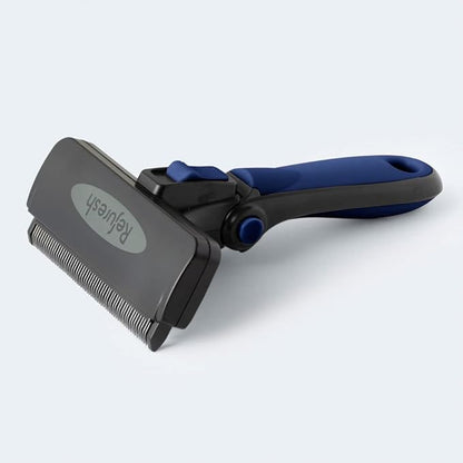 Deshedding Dog Brush for Long Hair (Large,Blue) – Gentle Deshedding tool for Dogs &amp; Cats – Reduces shedding, without damaging topcoat. Removes Loose Fur &amp; Dead Undercoat.