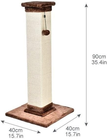 Amazon Basics Cat Scratcher - Indoor Classic Single Cat &amp; Kittens Scratching Post with Sisal Rope, Jute Fiber, Large (35.4"H) - Brown