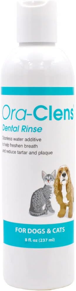 Ora-Clens Dental Rinse for Dogs &amp; Cats - Cleans Teeth, Freshens Breath - Antimicrobial - 8 fl oz