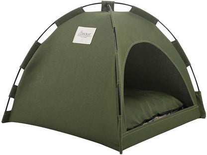 Cat Tent – Lightweight &amp; Breathable Waterproof Shelter Designed for Indoor/Outdoor Adventures, Giving Your pet Safe Outdoor Exploration Joy. (Olive Drab, 15.7×15.7 in)