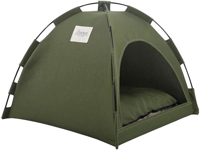 Cat Tent – Lightweight &amp; Breathable Waterproof Shelter Designed for Indoor/Outdoor Adventures, Giving Your pet Safe Outdoor Exploration Joy. (Olive Drab, 13.8×13.8 in)