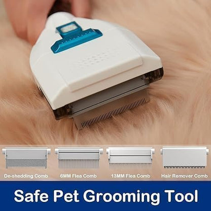 Pet Grooming Kit with 3.4L Oversized Vacuum Suction - 99% Pet Hair Removal - Professional Dog Clippers &amp; Shedding Tools for Cats, Teddy, Poodle, Golden Retrievers (Metallic Orange &amp; White)