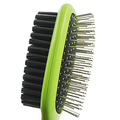 H&amp;H Pets 2-in-1 Grooming Brush for Dogs &amp; Cats - Pin Slicker and Bristle Brush Combo, Perfect for Pet Hair Grooming