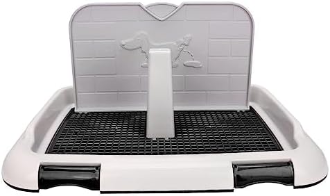 Indoor Dog Potty Tray - Miniature Poodle Pad Holder, Anti-Slide Plastic Potty for Small &amp; Medium Dogs (Black)
