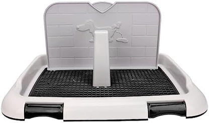 Indoor Dog Potty Tray - Miniature Poodle Pad Holder, Anti-Slide Plastic Potty for Small &amp; Medium Dogs (Black)