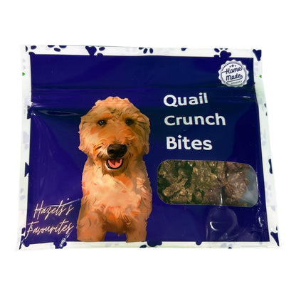 Quail Crunch Bites: Gourmet Dehydrated Dog Treats with Quail Meat &amp; Shells | Premium Healthy Dog Treats for Training | Organic Ingredients for a Happy Palate