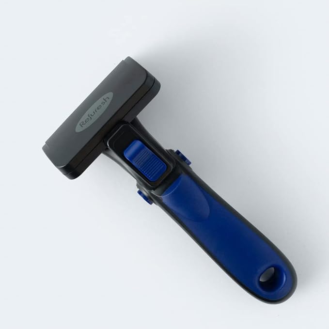Deshedding Dog Brush for Long Hair (Medium,Blue) – Gentle Deshedding tool for Dogs &amp; Cats – Reduces shedding, without damaging topcoat. Removes Loose Fur &amp; Dead Undercoat.