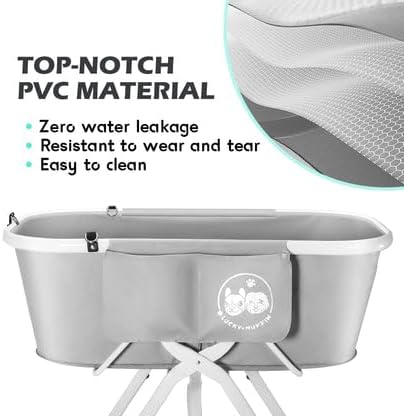 Premium Elevated &amp; Foldable Dog Bathtub – 5 Adjustable Heights for Back-Friendly Grooming. Portable Indoor/Outdoor Pet Washing Station, Supports Small &amp; Medium Dogs up to 140 lbs