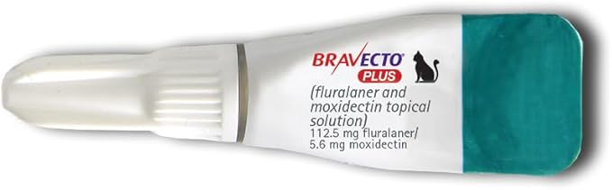 BRAVECTO Plus Topical Solution for Cats, Flea, Tick &amp; Heartworm, 2 Months Supply, 2.6-6.2 lbs., Green Box