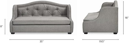 Pemberly Row 35" Tufted Wingback Pet Sofa Bed Medium Uptown Gray