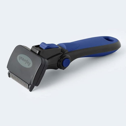 Deshedding Dog Brush for Long Hair (Small,Blue) – Gentle Deshedding tool for Dogs &amp; Cats – Reduces shedding, without damaging topcoat. Removes Loose Fur &amp; Dead Undercoat.