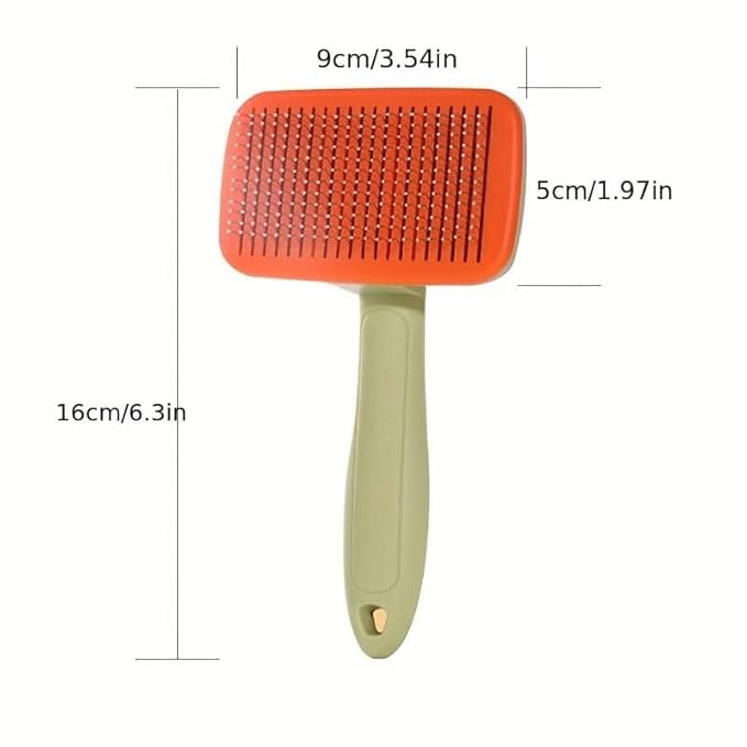 Self‑Cleaning Pet Grooming Brush for Dogs &amp; Cats – One‑Click Fur Release, Soft Rounded Bristles Massage, Ergonomic Non‑Slip TPR Handle, Safe Deshedding Tool for All Hair Types