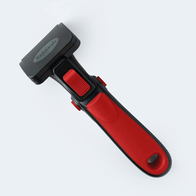 Deshedding Dog Brush for Long Hair (Small,Red) – Gentle Deshedding tool for Dogs &amp; Cats – Reduces shedding, without damaging topcoat. Removes Loose Fur &amp; Dead Undercoat.
