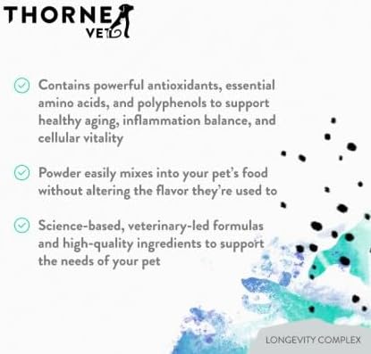 ThorneVet Longevity Supplement for Dogs &amp; Cats - Chewable Formula to Support Healthy Aging, Inflammation Balance, and Cellular Vitality – 90 Soft Chews