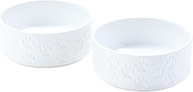 SPUNKYJUNKY Ceramic Dog Bowls 2 Pack, 7.3&