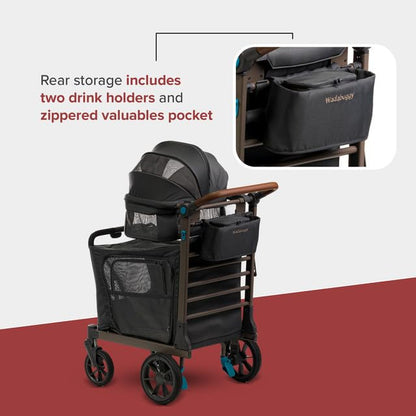 Pet Two Foldable Cart - Adjustable &amp; Portable Pet Stroller with Caddy, Foam Filled Rubber Wheels, Storage - Carriage for Small &amp; Medium Dogs, Cats Under 75 lbs