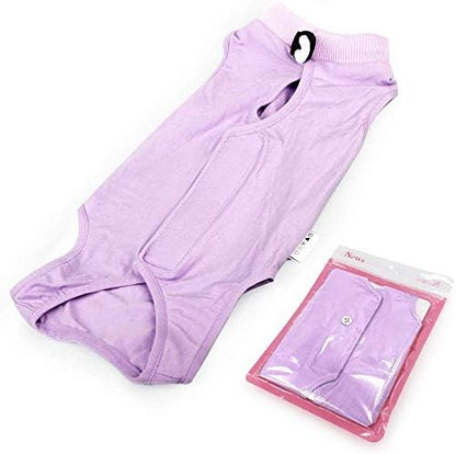 Cat Surgery Recovery Suit Cat Onesie for Cats After Surgery Spay Surgical Abdominal Wound Skin Diseases E-Collar Alternative Wear (Purple-S)