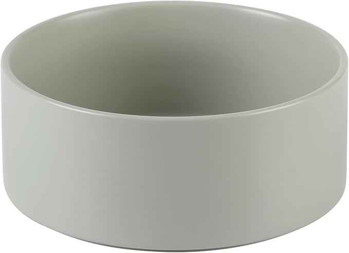 Ceramic 6.1inch Non-Slip Dog Food and Water Bowl for Small &amp; Medium Breed Dogs,Pet Bowl for Replacement, Protects Cervical Spine (Grey)