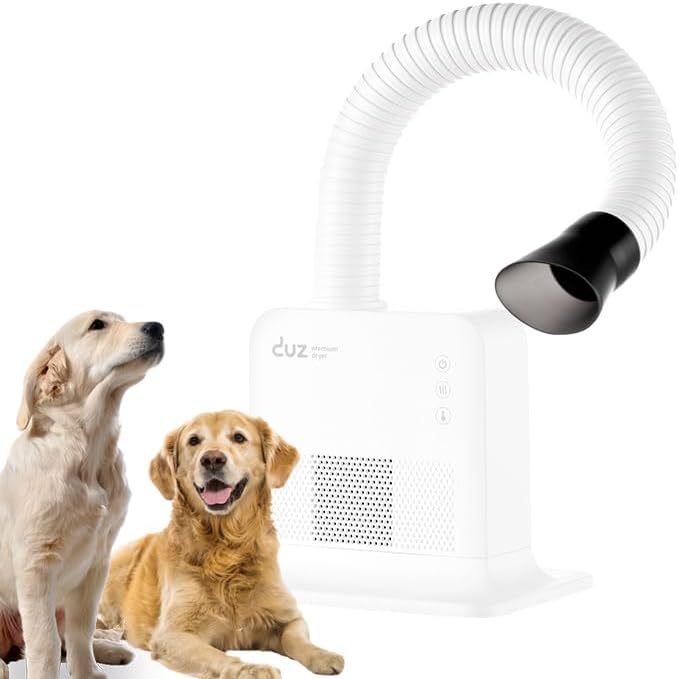 DUZ V2Pro Advanced &amp; Energy-Efficient Pet Grooming Dryer: Powerful Airflow, Low Wattage, Hands-Free Operation, Quiet &amp; Stress-Free Grooming Solution, Ideal for All Coats