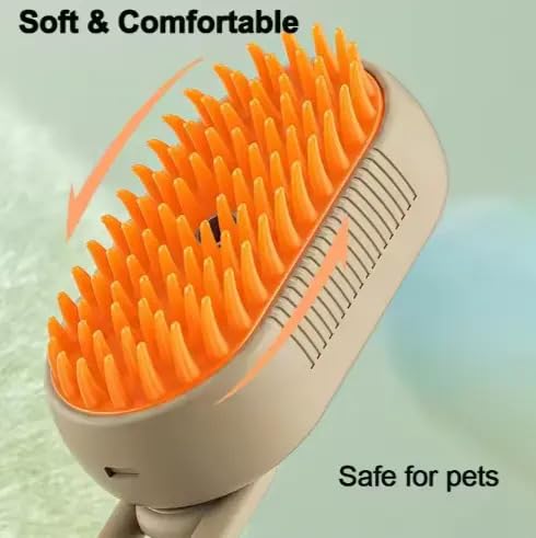 3-in-1 Cat Grooming Brush – Water Spray &amp; Self-Cleaning Shedding Brush for Cats &amp; Dogs – Pet Hair Removal &amp; Massage Comb for Long &amp; Short Hair (White). (White)