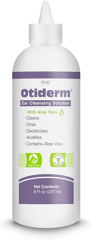 Ear Cleansing Solution with Aloe Vera for Dogs &amp; Cats, Anti-Irritant Formula with Neutral pH and Aloe Vera, Deodorize &amp; Gently Clean - 8 fl oz