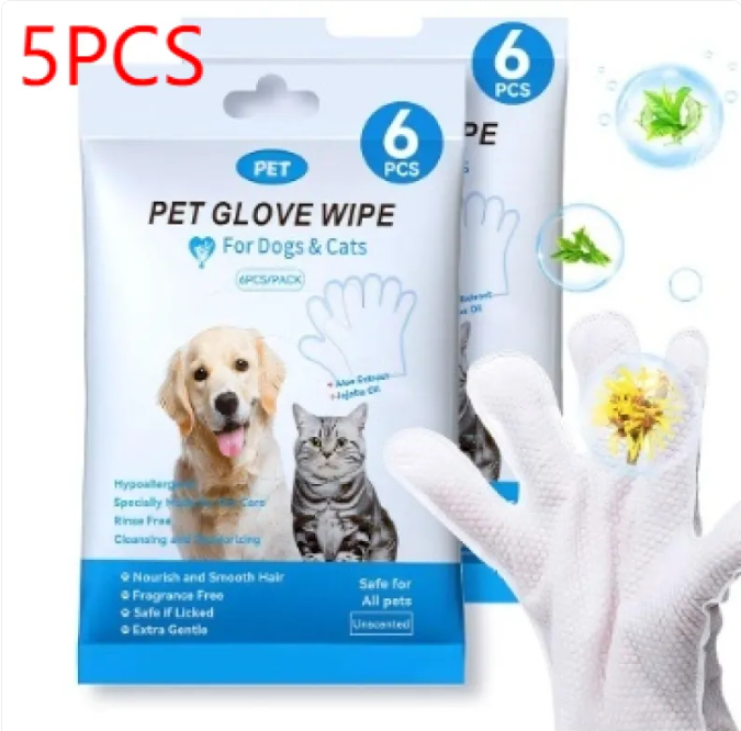 Pet Cleaning Gloves &amp; Wipes – Gentle Grooming &amp; Hygiene Kit for Dogs &amp; Cats