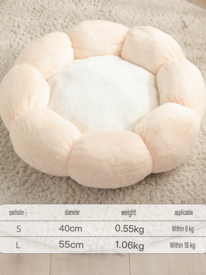 Round Plush Pet Nest with Cloud Pillow