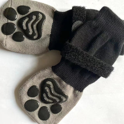 Dog &amp; Cat Waterproof Sock Shoes 4-Pack — 2 Patterns, Sizes XS–XL