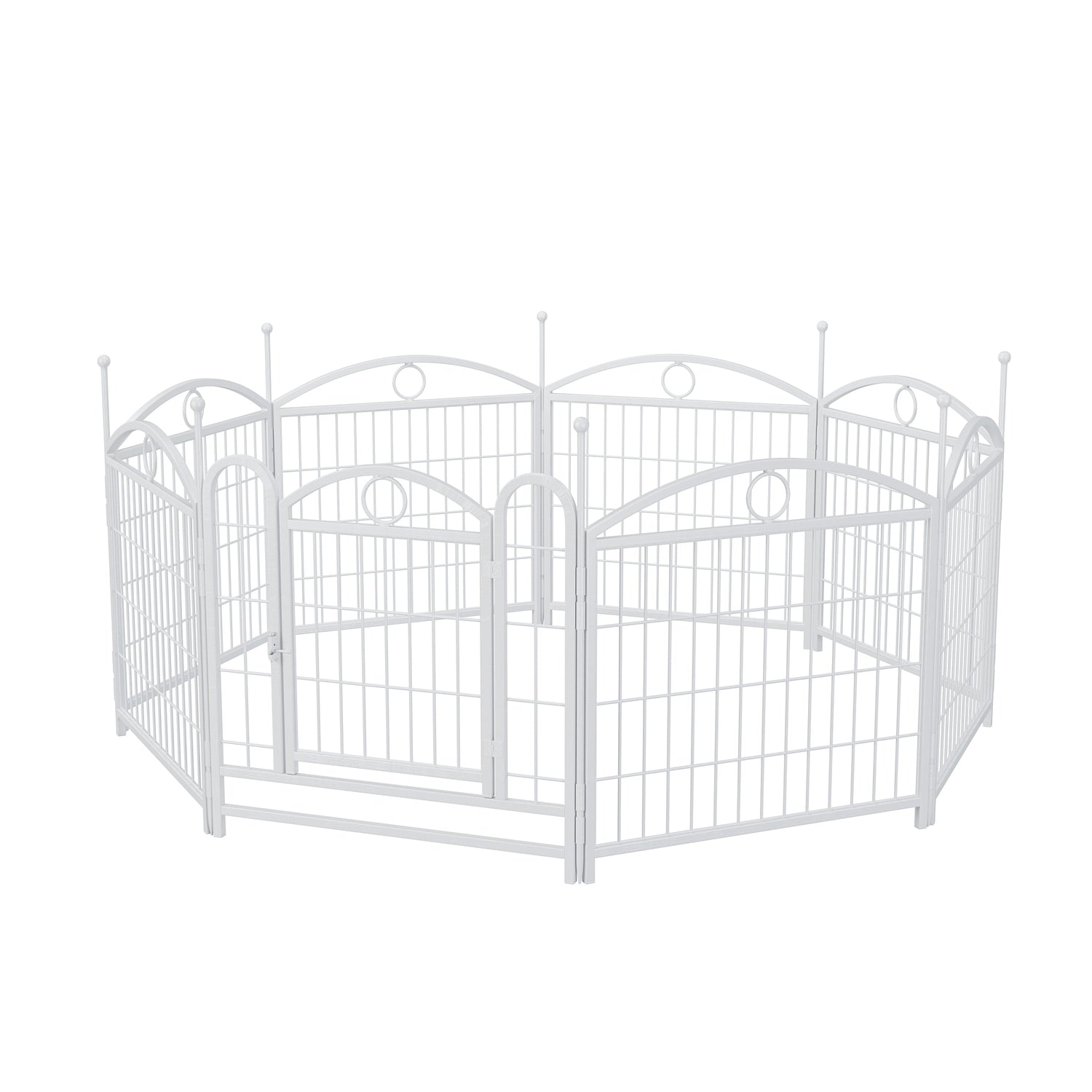 Dog Playpen Indoor 24 inch 8 Panels Metal Dog Pen Pet Dog Fence Outdoor Exercise Pen with Doors, Heavy Duty Dog Fence Puppy Pen for Large Medium Small Dogs Indoor Outdoor Foldable Pet Exercise Pen