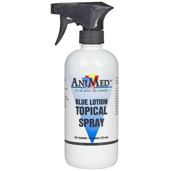 AniMed Blue Lotion Spray 16 oz – Multi-Animal Skin &amp; Coat Care – Horses, Dogs, Livestock