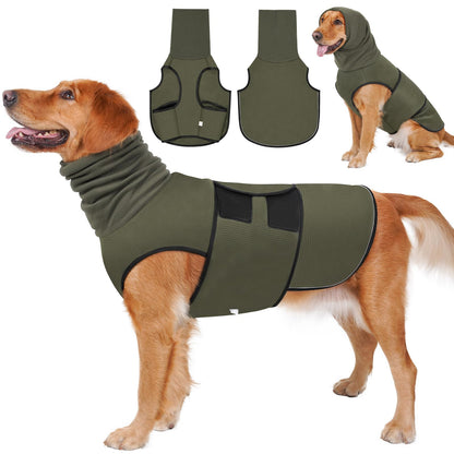 2-in-1 Dog Anxiety Vest With Hood, Soft Dog Calming Shirt With Stretchy Ear Head Cover For Stress Relief, Breathable Shirt Jacket For Thunderstorms, Separation &amp; Vet Visits
