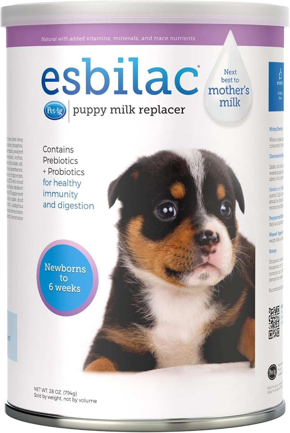 Esbilac Puppy Milk Replacer 12oz Powder Prebiotics Probiotics Newborn Formula