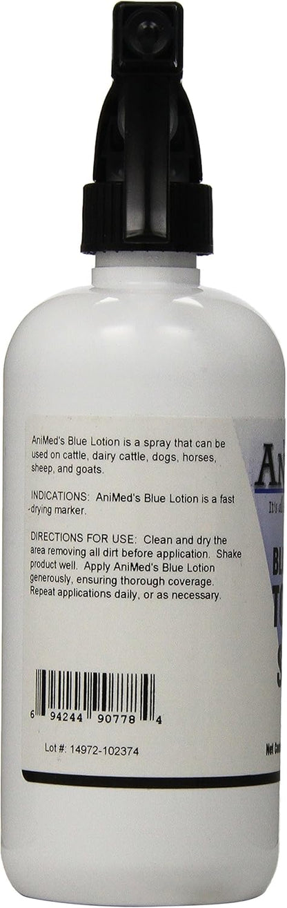 AniMed Blue Lotion Spray 16 oz – Multi-Animal Skin &amp; Coat Care – Horses, Dogs, Livestock