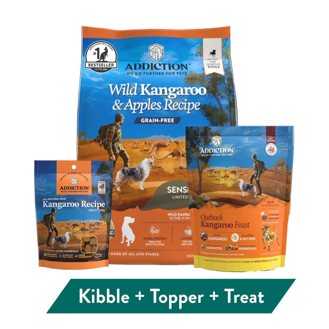 Addiction Kangaroo Dog Food &amp; Treats Bundle