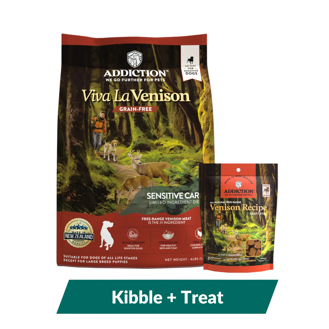 Addiction Viva La Venison Dog Food &amp; Treats Bundle