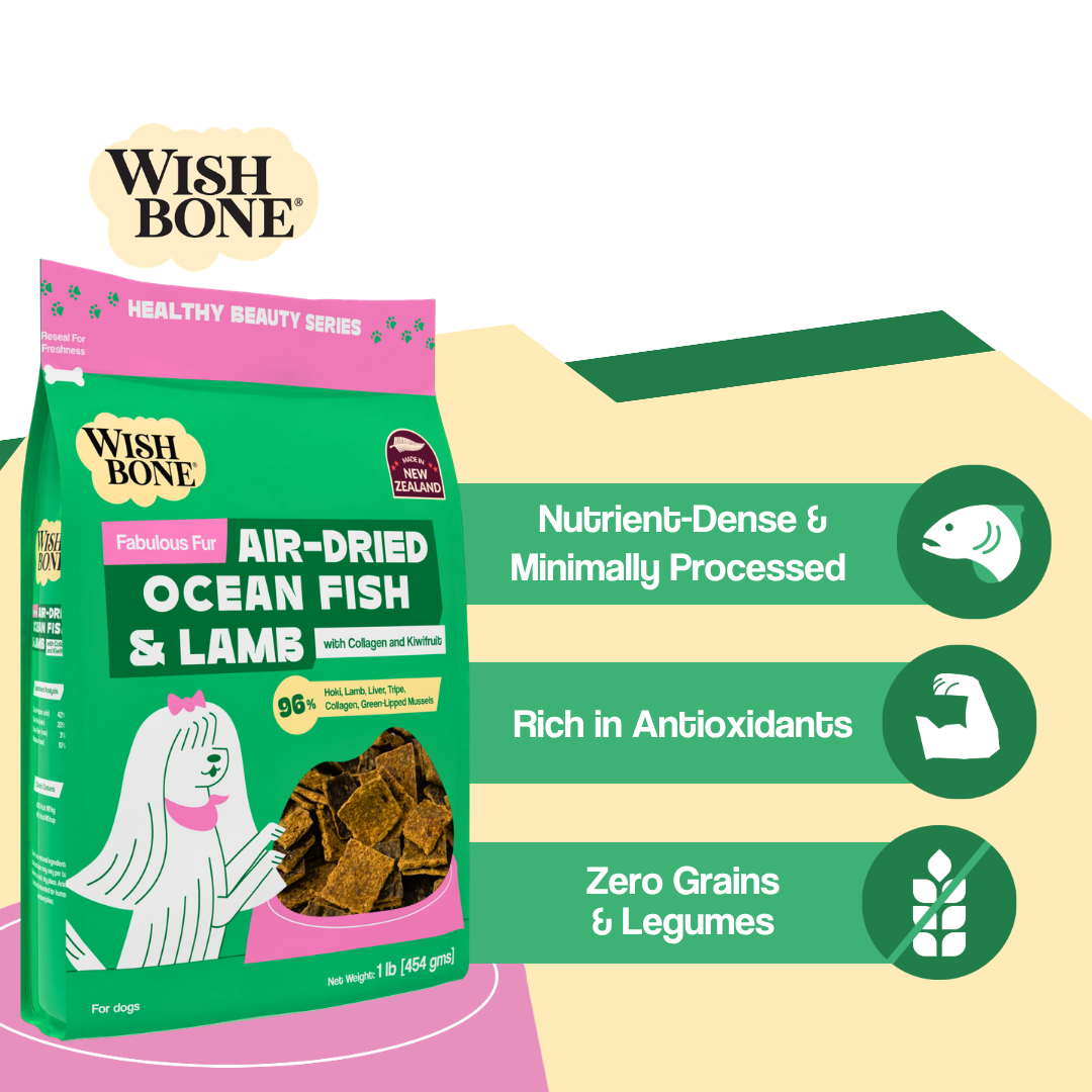 Wishbone Air-Dried Ocean Fish &amp; Lamb Recipe Dog Food - 454g