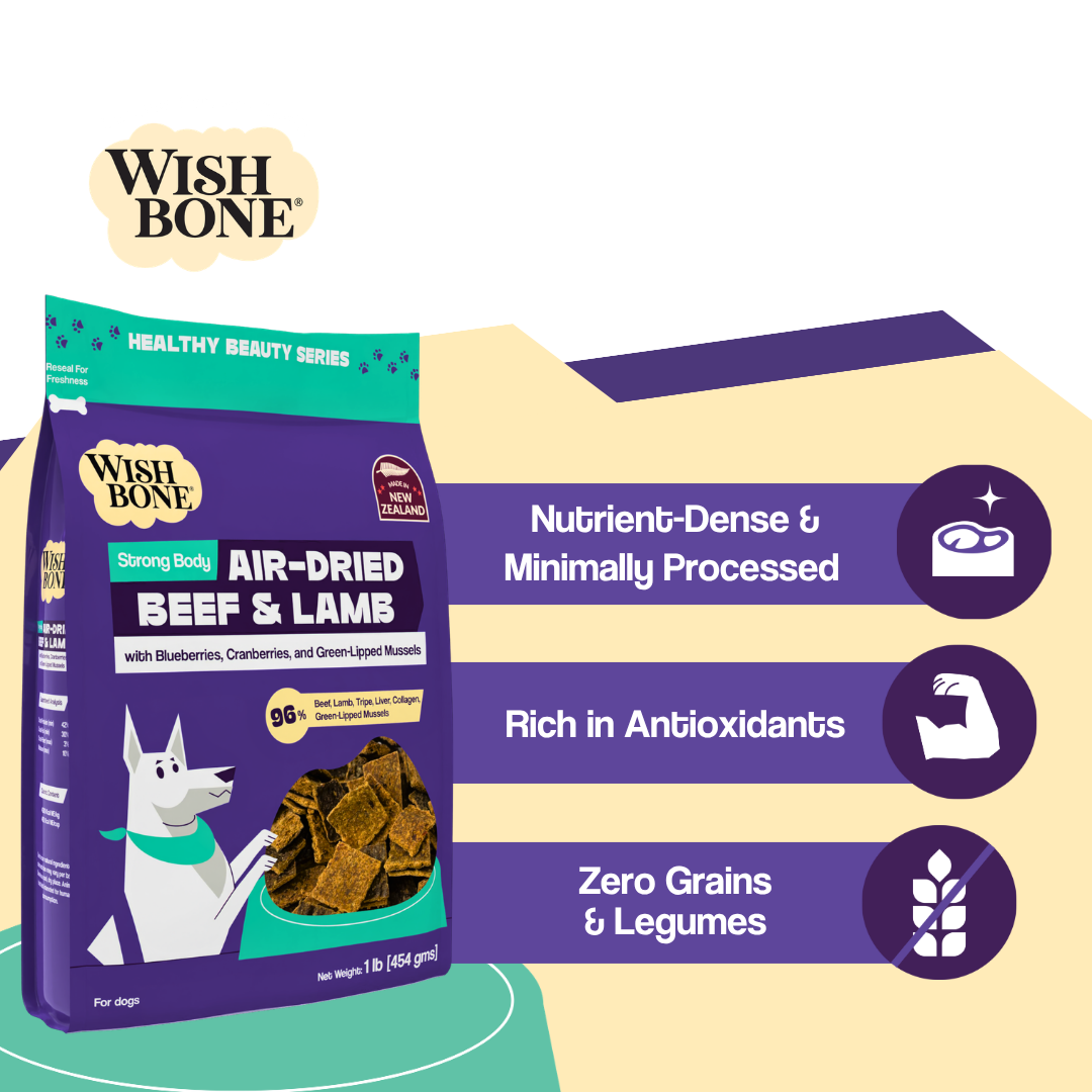 Wishbone Air-Dried Beef &amp; Lamb Recipe Dog Food - 454g