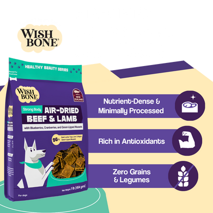 Wishbone Air-Dried Beef &amp; Lamb Recipe Dog Food - 454g