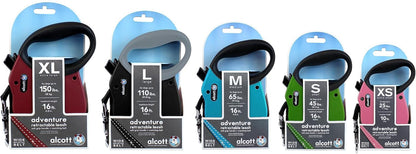 Alcott Adventure Retractable Reflective Belt Leash for Dogs, 16&