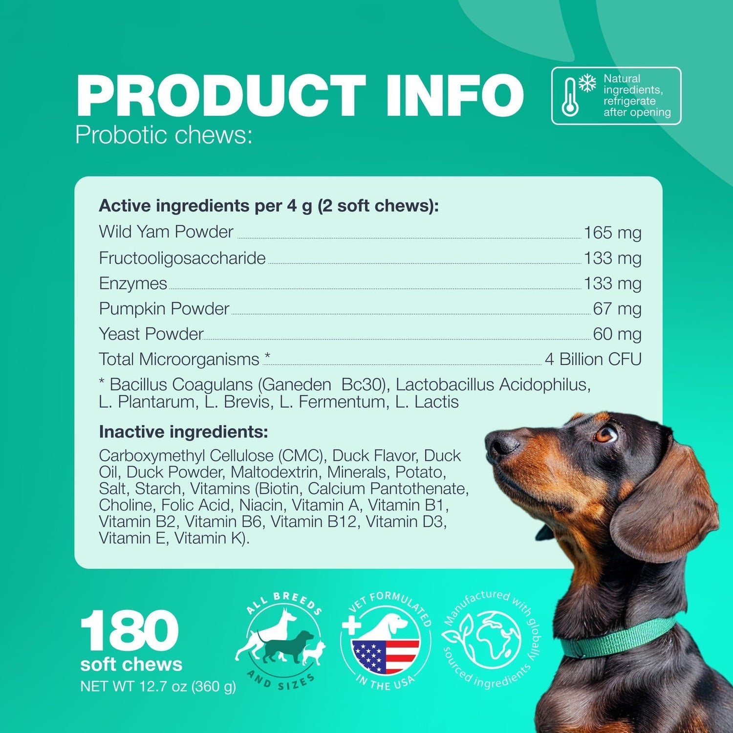 Probiotics for Dogs Digestive Enzymes Gut Health Pumpkin &amp; Yeast Powder
